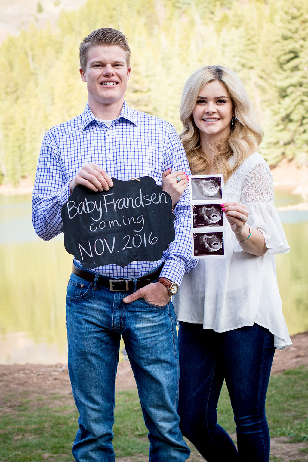 A pregnancy announcement photo shoot at Tibble Fork Reservoir, American Fork Canyon, UT | Arizona Photographer | Maren Elizabeth Photographer